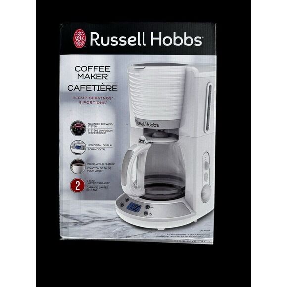 New Russell Hobbs Coventry 8-Cup Coffeemaker White - Picture 1 of 4